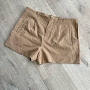 Women's High-Rise Tan Tailored Shorts - A New Day